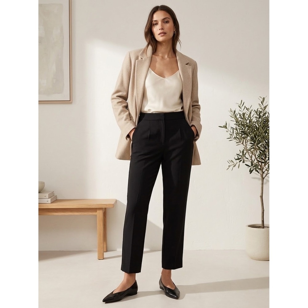 Babaton Atelier Cohen Pant Black High Waisted Trousers Size 0 SBC1-6508-20